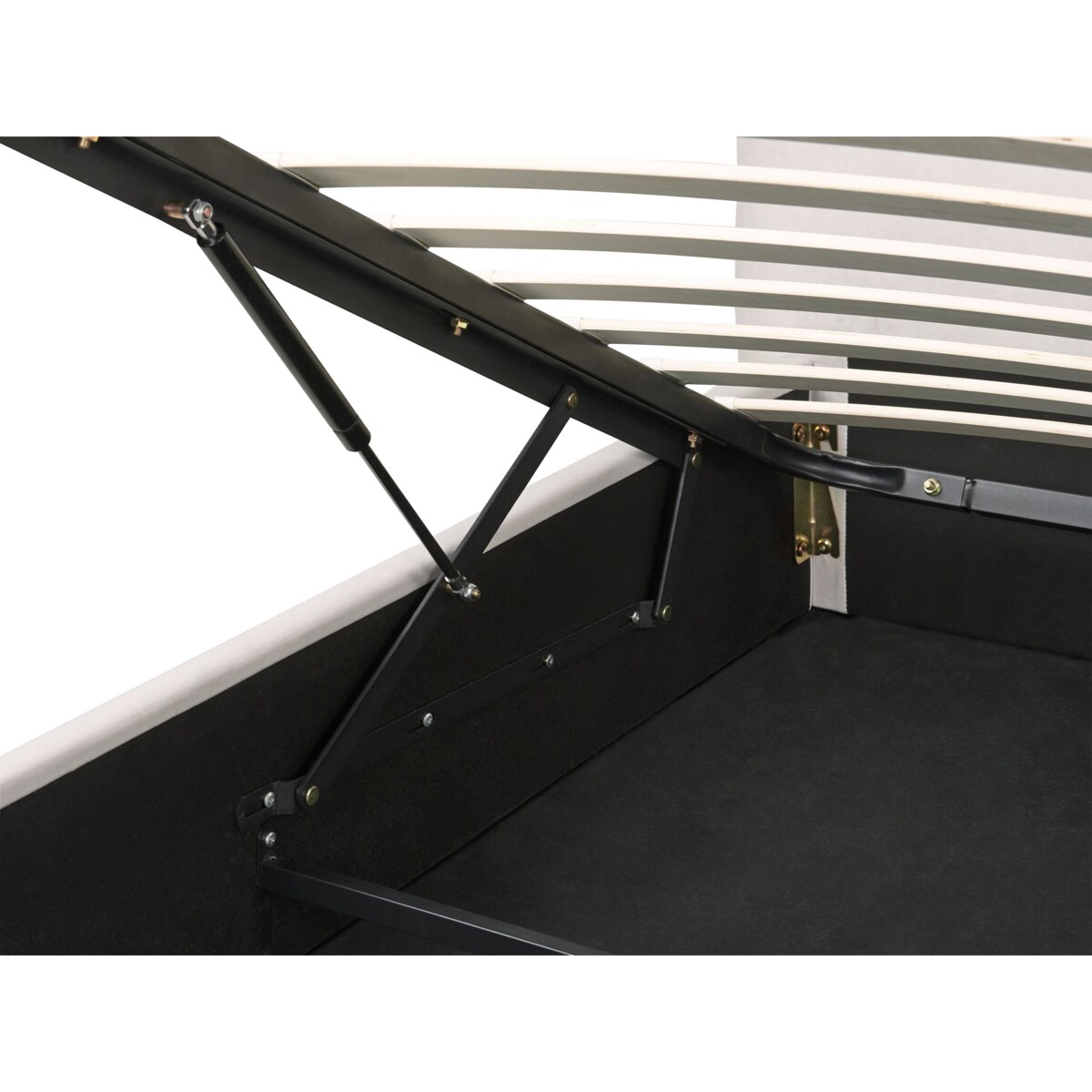 Łóżko z pojemnikiem welurowe 180 x 200 cm złamana biel LAVAUR