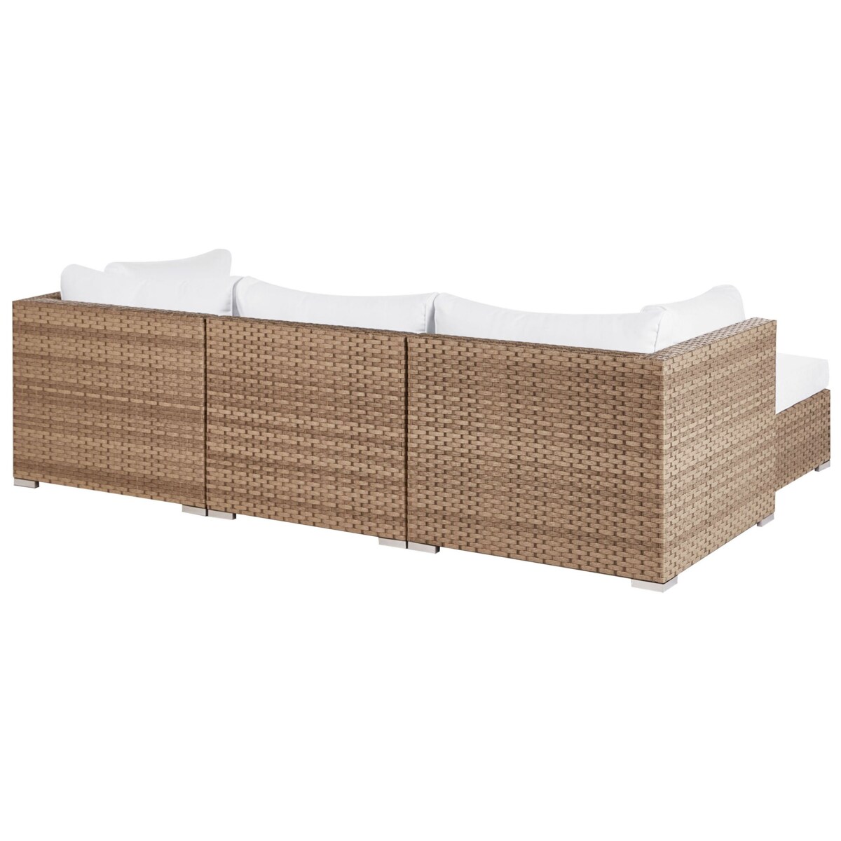 Narożnik ogrodowy ze stolikiem dla 4 osób SANO Prawostronny Modułowy Technorattan Naturalny