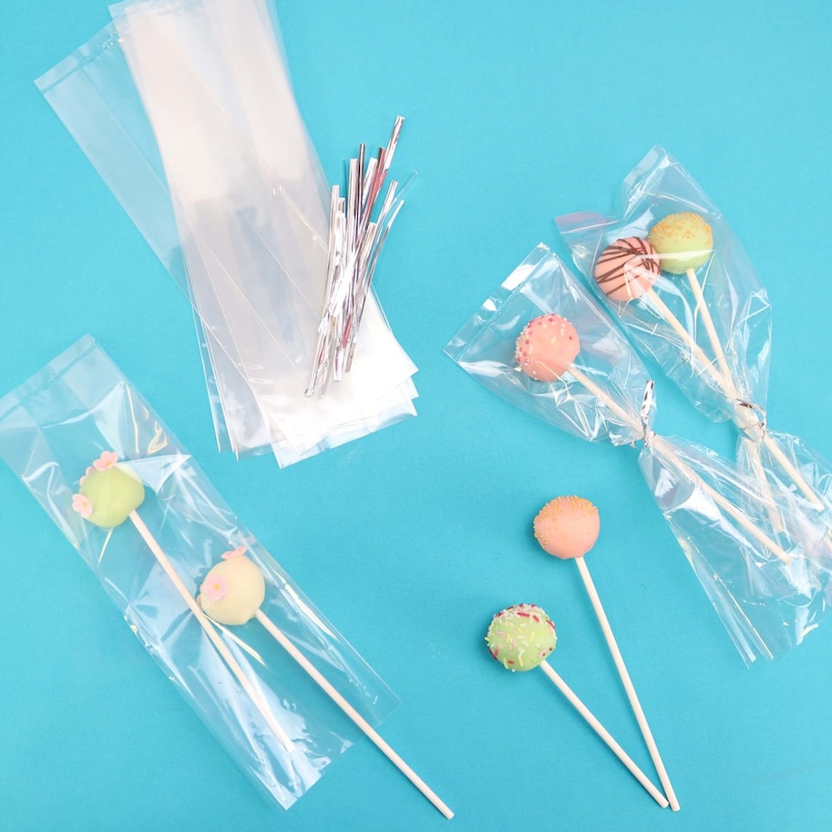 PME Zestaw torebek Cake Pop ze srebrnymi wstążkami