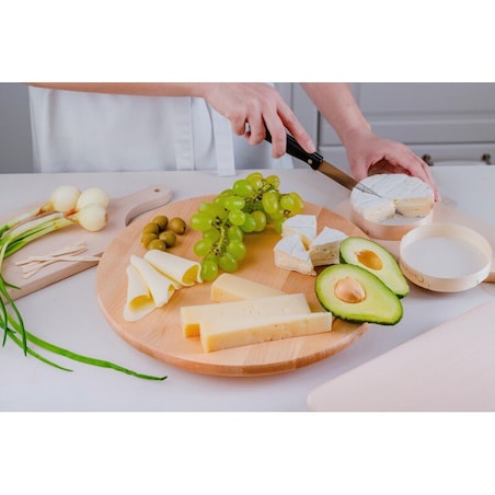 Obrotowa taca do serwowania, drewno bukowe, Ø 30 cm