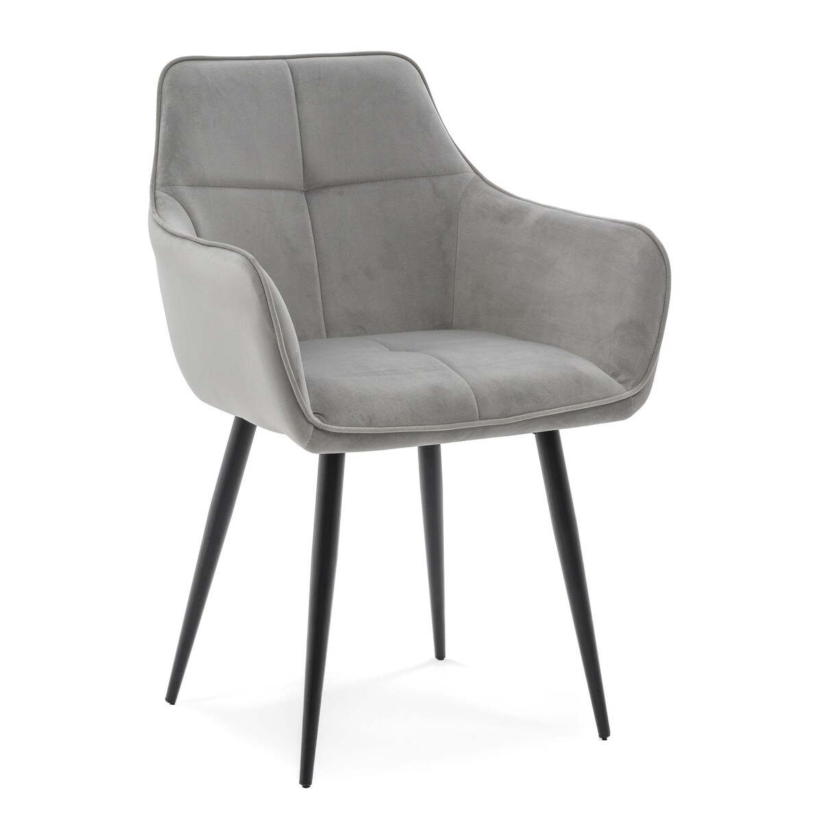 Krzesło tapicerowane welurowe QUATTRO velvet jasnoszary