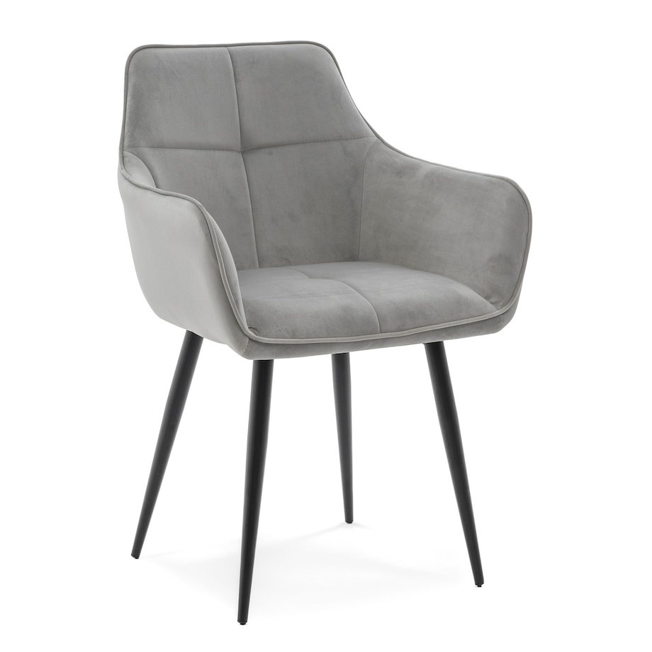 Krzesło tapicerowane welurowe QUATTRO velvet jasnoszary