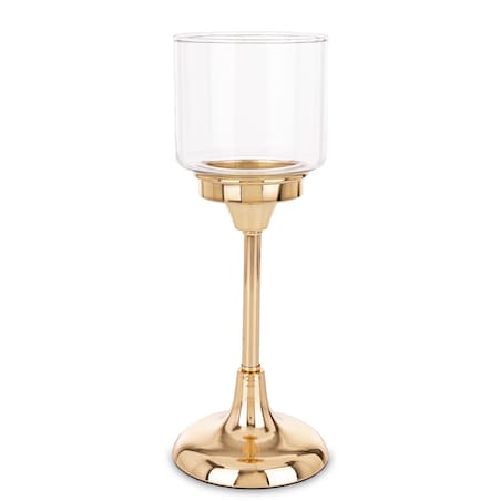 Świecznik złoty z kloszem 29x11 cm LAMBONG - II średni