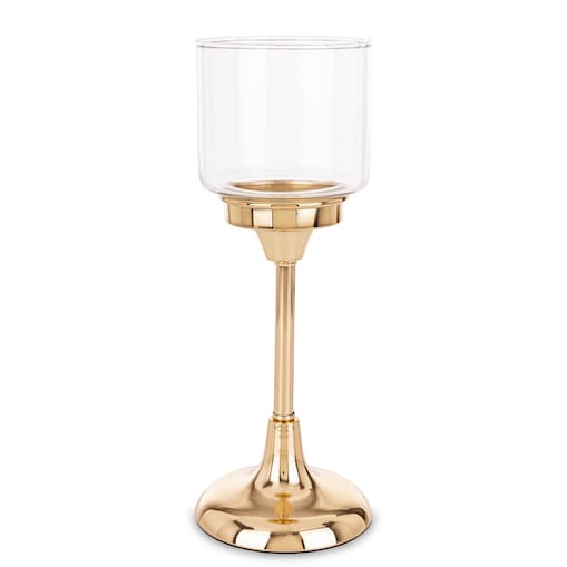 Świecznik złoty z kloszem 29x11 cm LAMBONG - II średni