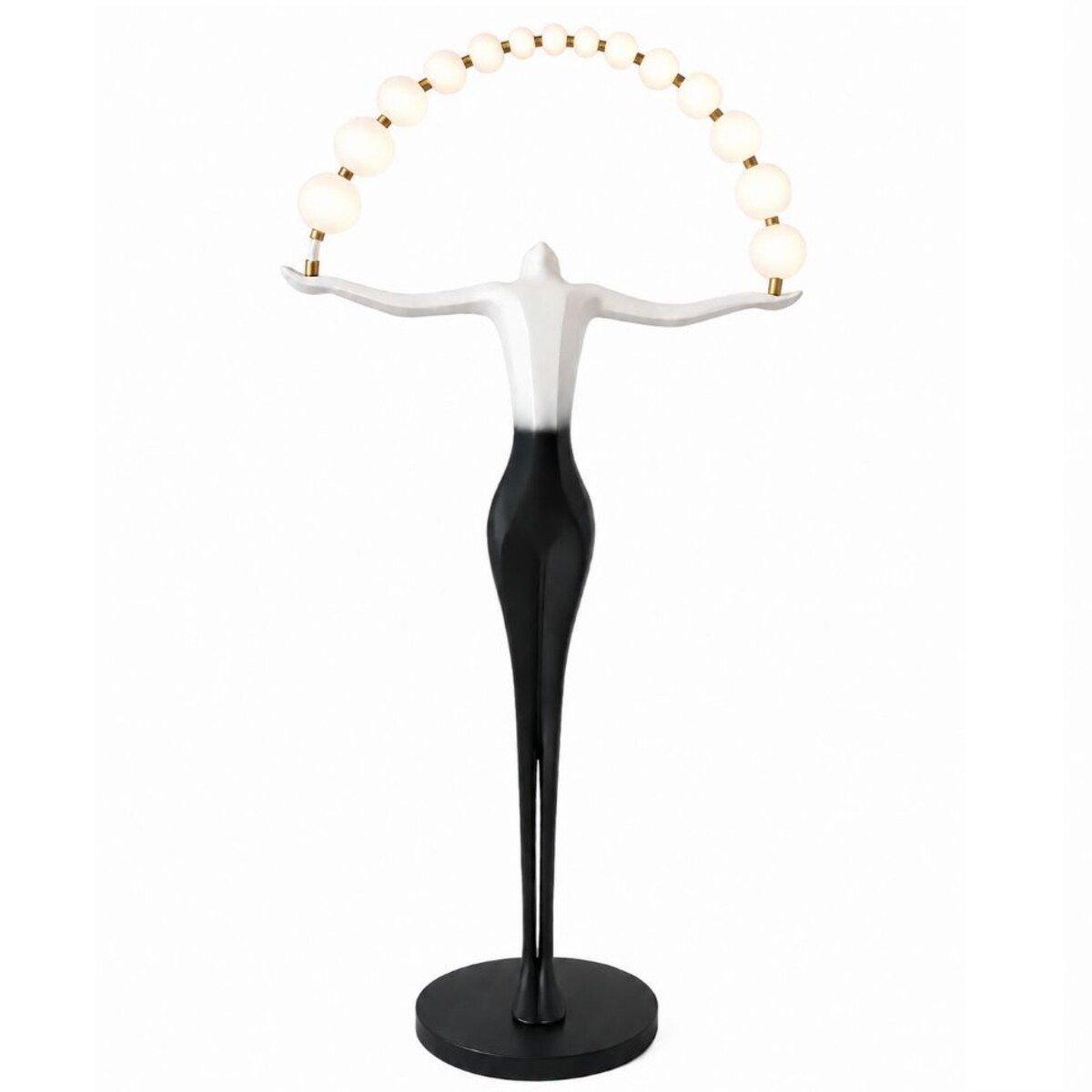 Czarna lampa podłogowa – rzeźba kobiety – designerska lampa do salonu – ELIO