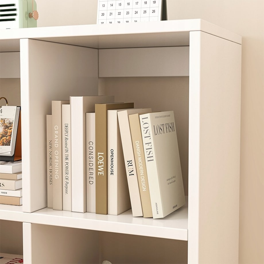 Regał otwarty biały 6 półek na książki szafka loft nowoczesny 100x67x30 cm