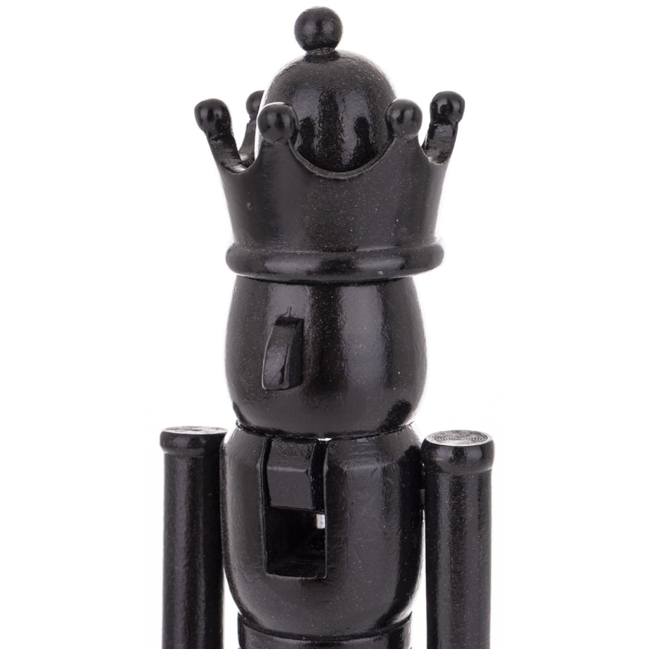 Drewniany Dziadek do Orzechów czarny 26x7,5x6 cm black