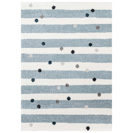 Dywan Stripes and Dots blue 120x170cm, 120x170x1cm