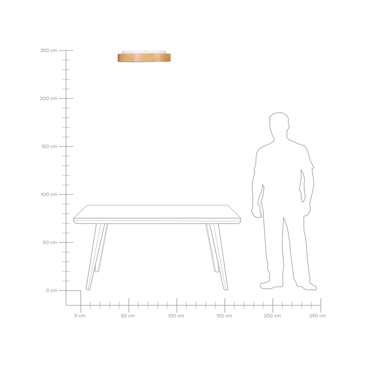 Lampa sufitowa LED ze ściemniaczem metalowa jasne drewno BRAGOTO