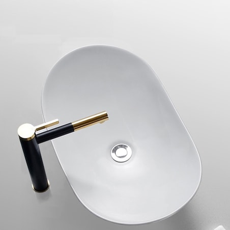 Umywalka nablatowa owalna ceramiczna biała połysk