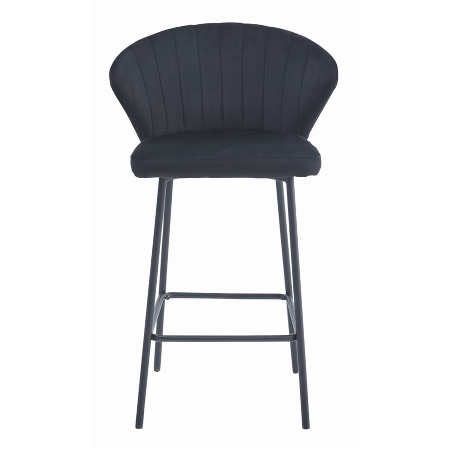 Hoker Do Jadalni Kuchni Baru Wysoki Gatta - Czarny Aksamit / Nogi Czarne X 3