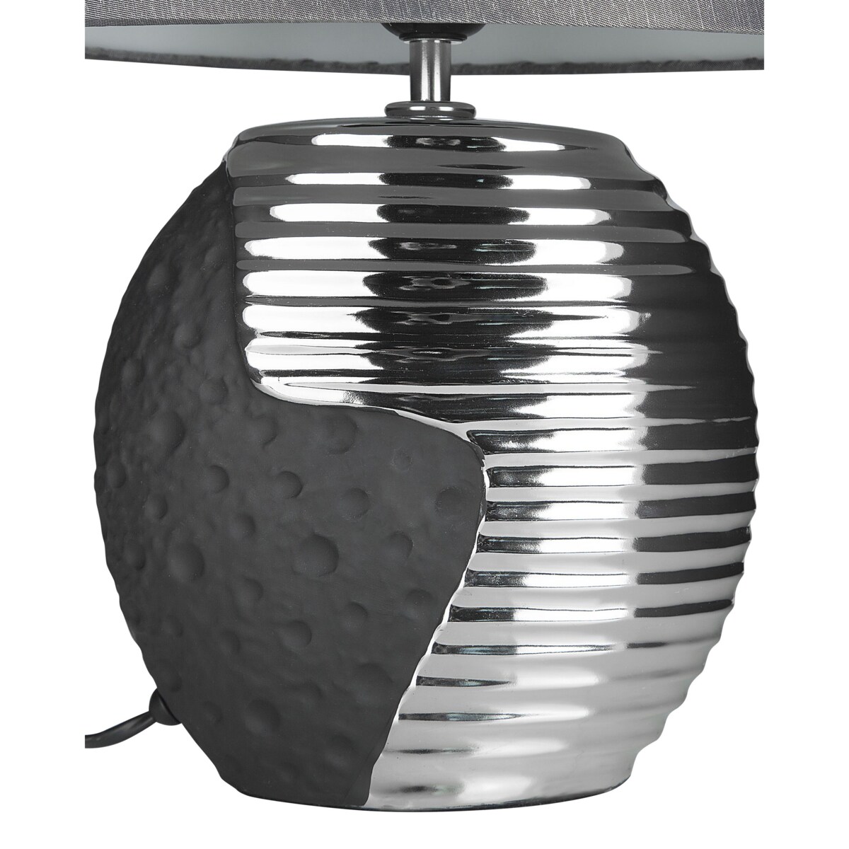 Lampka nocna porcelanowa czarno-srebrna ESLA