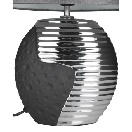Lampka nocna porcelanowa czarno-srebrna ESLA