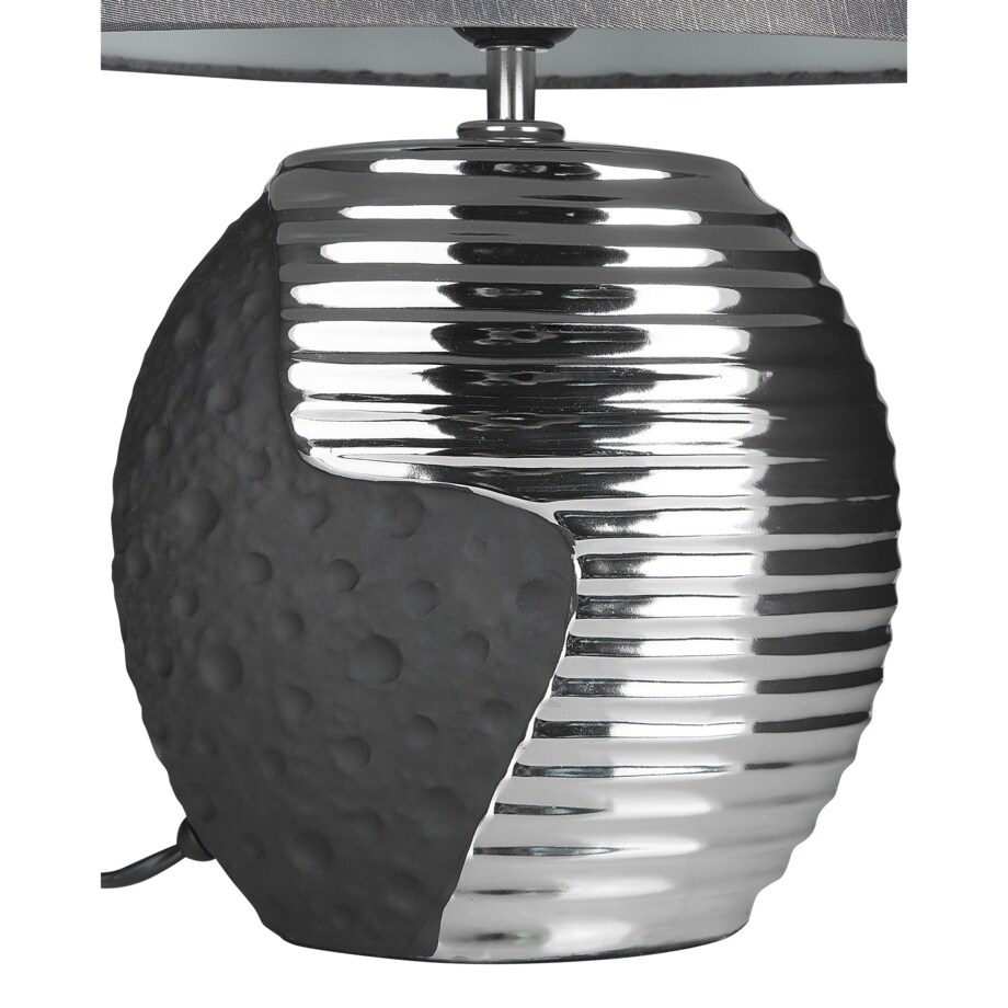 Lampka nocna porcelanowa czarno-srebrna ESLA