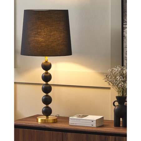 Lampa stołowa metalowa czarna ze złotym ASSONET