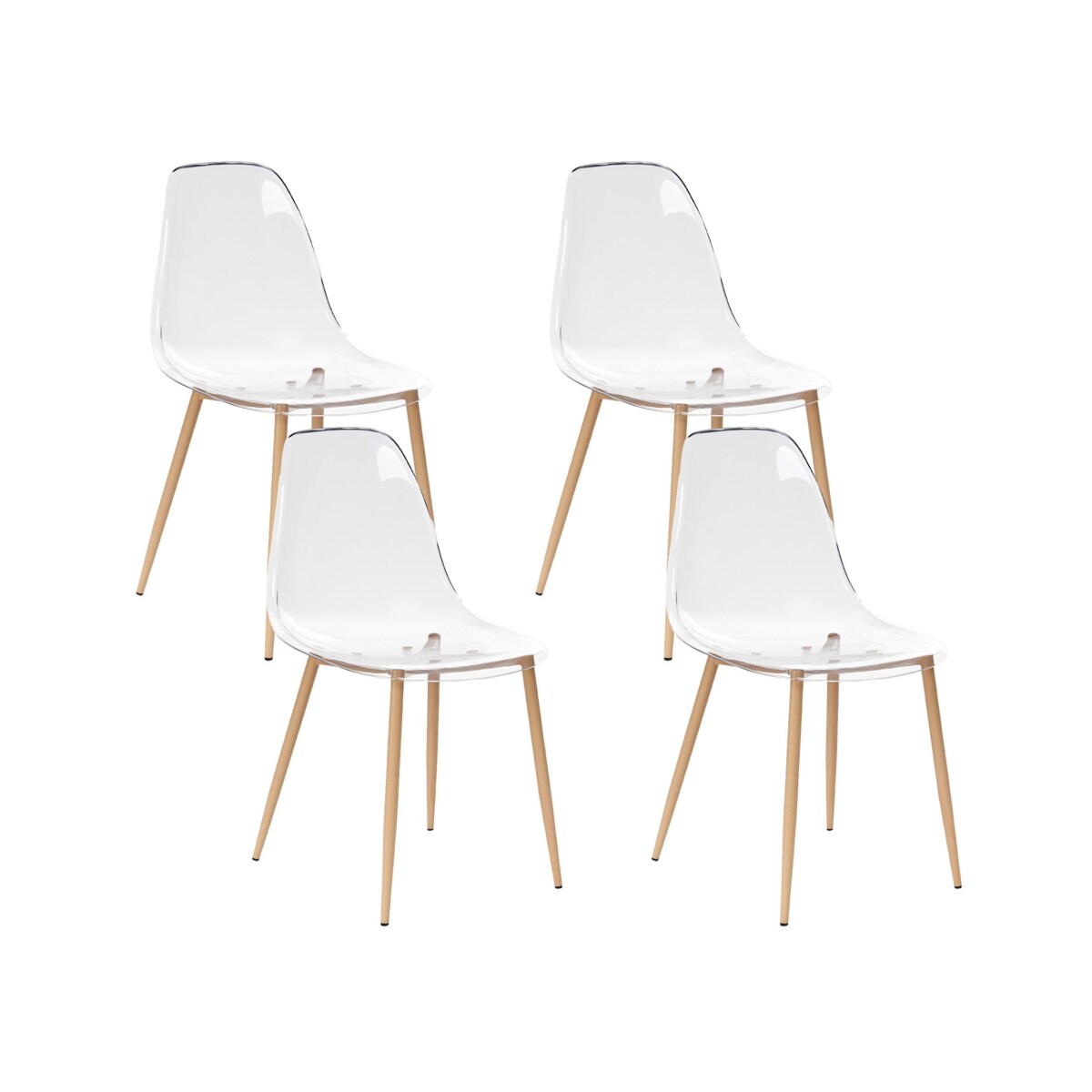 Zestaw 4 krzeseł TAKILMA Przezroczysty