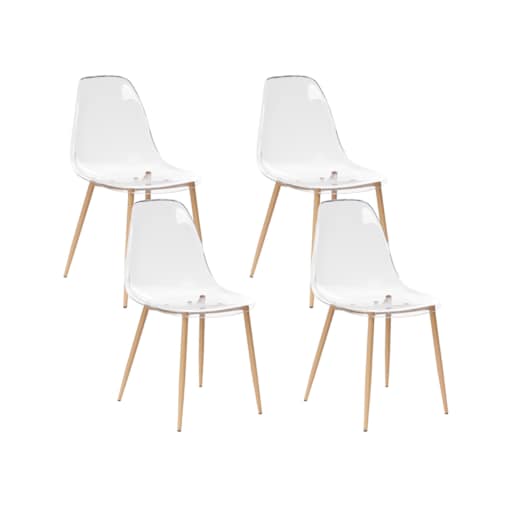 Zestaw 4 krzeseł TAKILMA Przezroczysty