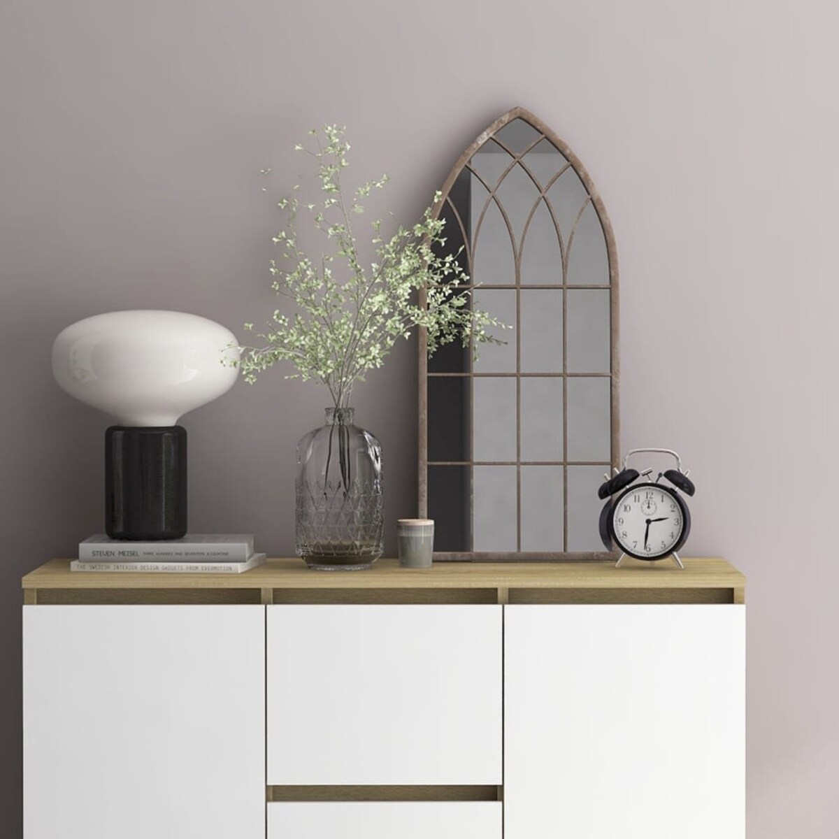 vidaXL Lustro do wnętrz, kolor piaskowy, 70x30 cm, żelazne