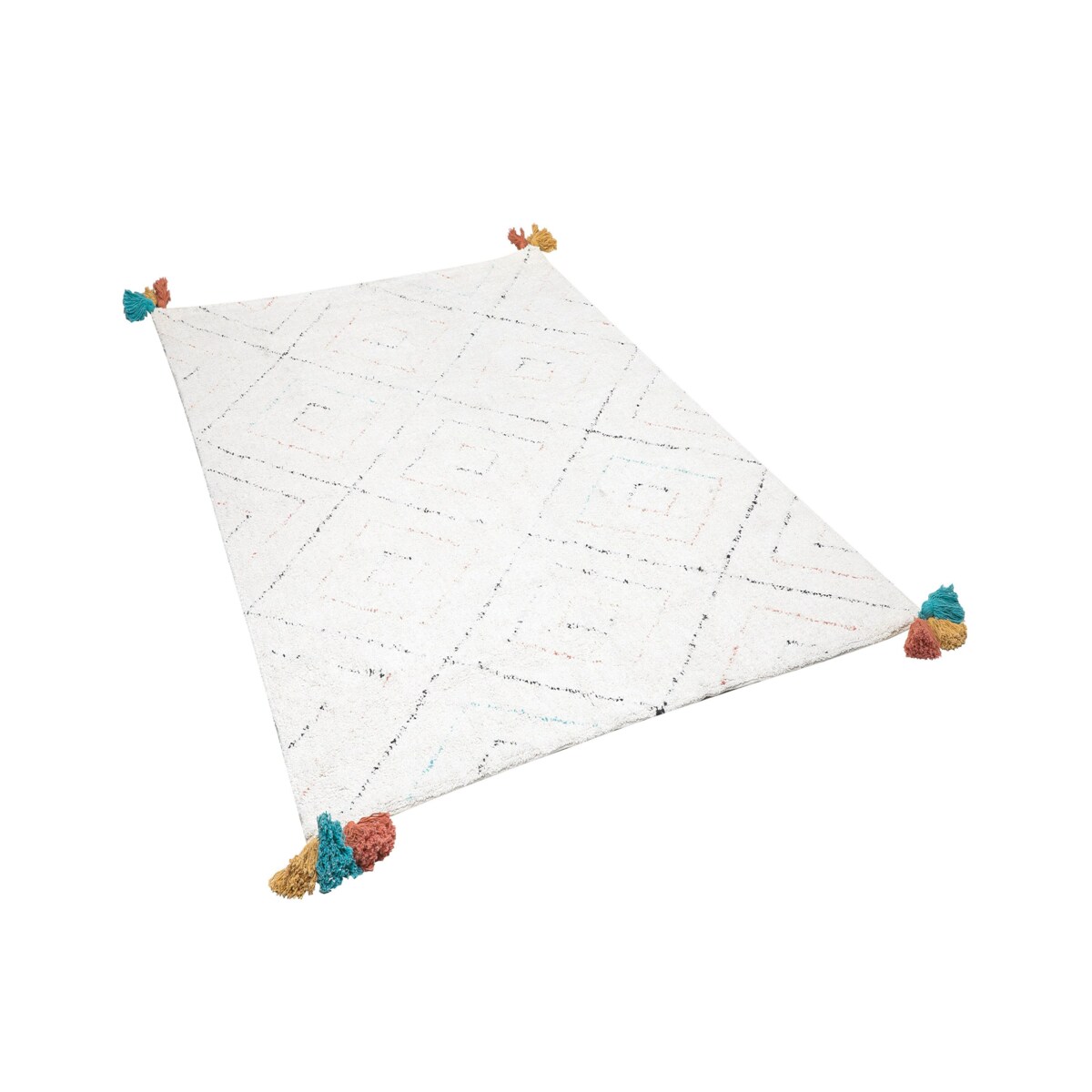 Dywan shaggy 140 x 200 cm biały KARTAL