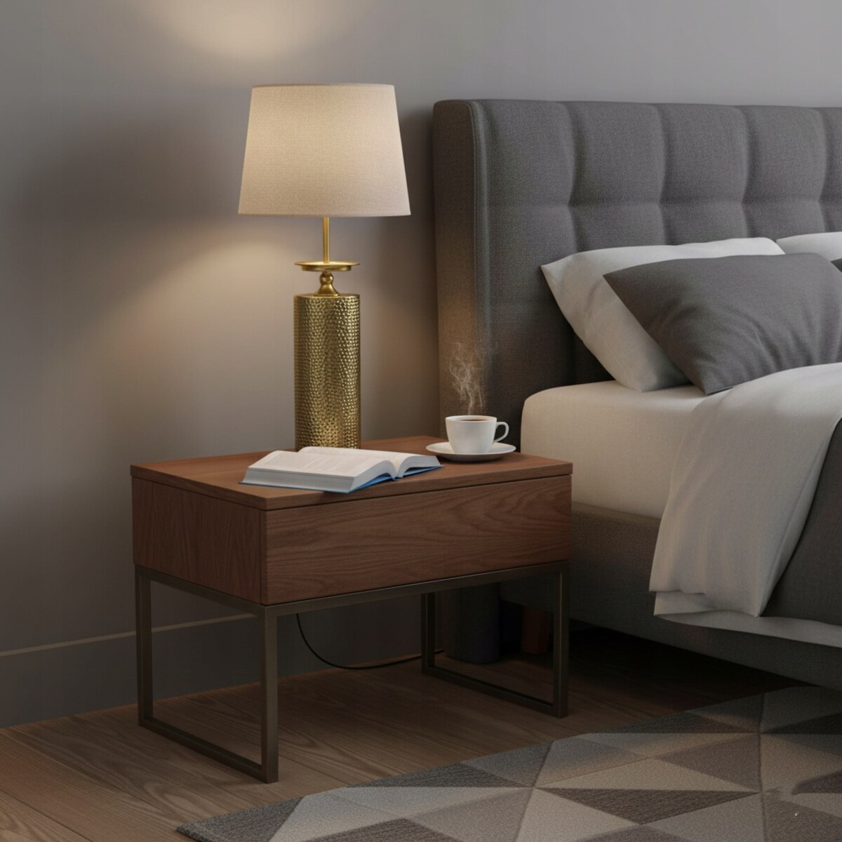 LAMPA ZŁOTA STOŁOWA BIURKOWA NOCNA LOFT 52cm E27 DO SALONU SYPIALNI DOMU
