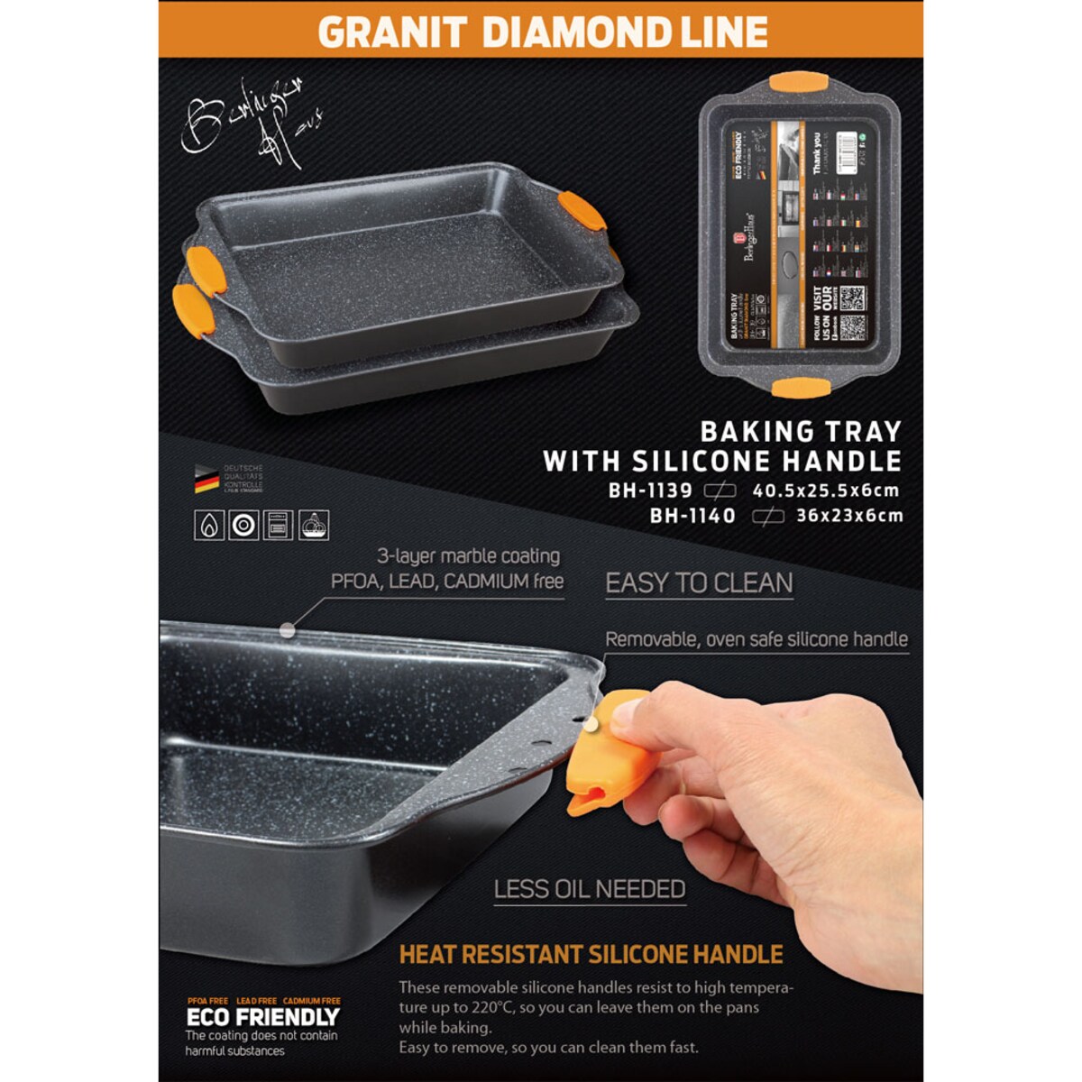 Forma do pieczenia ciasta 40cm BERLINGER HAUS Granit Diamond