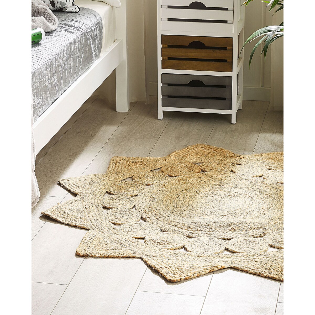 Dywan okrągły z juty ⌀ 120 cm beżowy ARABAN