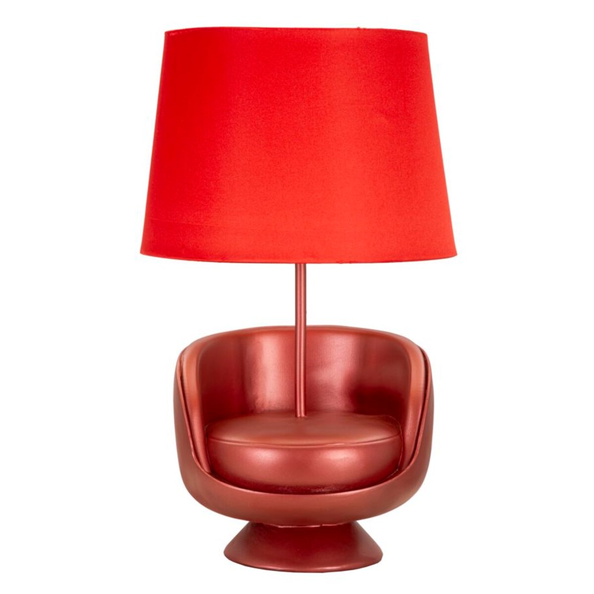 Lampa stołowa Midcentury, kolor czerwony, żywica syntetyczna i żelazo, 26 x 26 x 43 cm, 1 x E27, max. 40 W, do salonu i sypialni, Mauro Ferretti