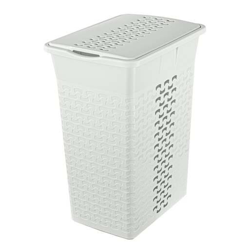 Kosz Na Pranie Bieliznę Wolnostojący Łazienkowy 35 L Biały