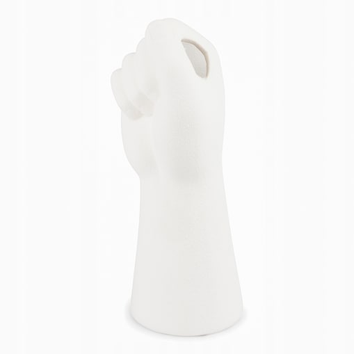 WAZON DŁOŃ ceramiczny biały wys. 23cm