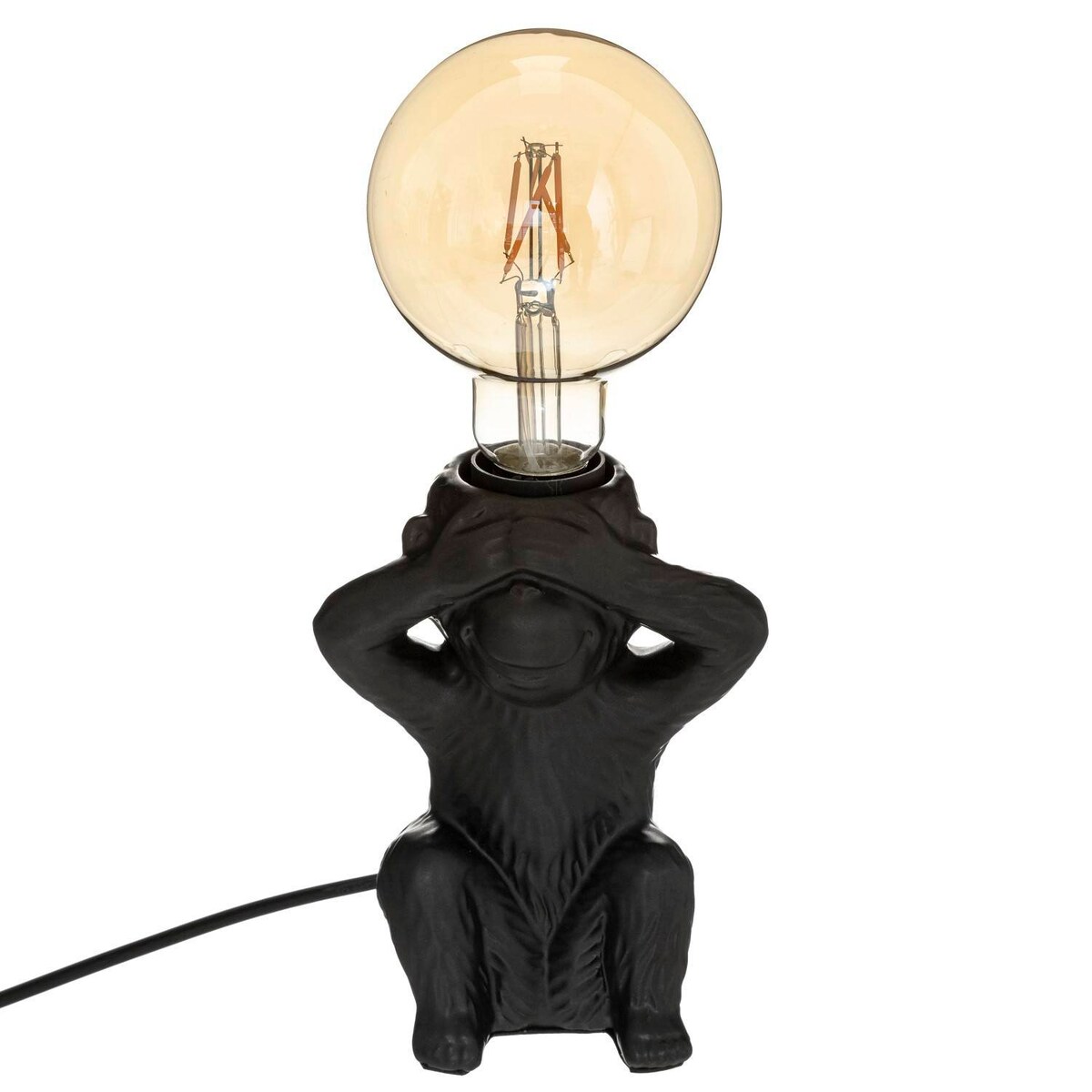 Lampa stołowa z małpą NO SEE, wys. 17 cm
