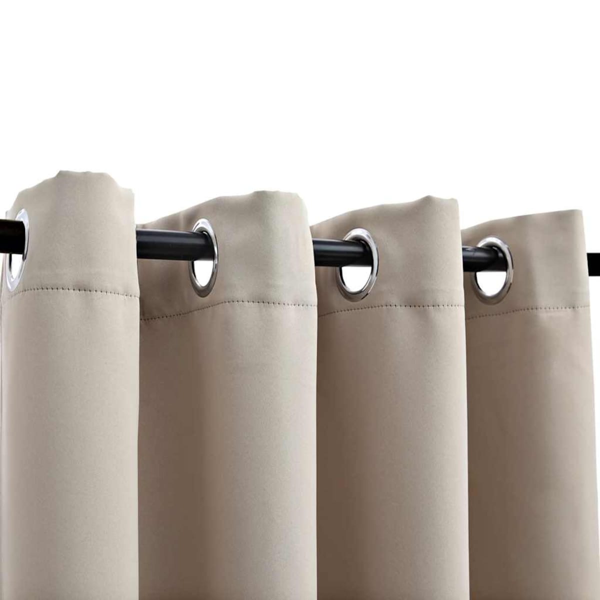 vidaXL Zasłony zaciemniające z metalowymi kółkami, 2 szt., beżowe