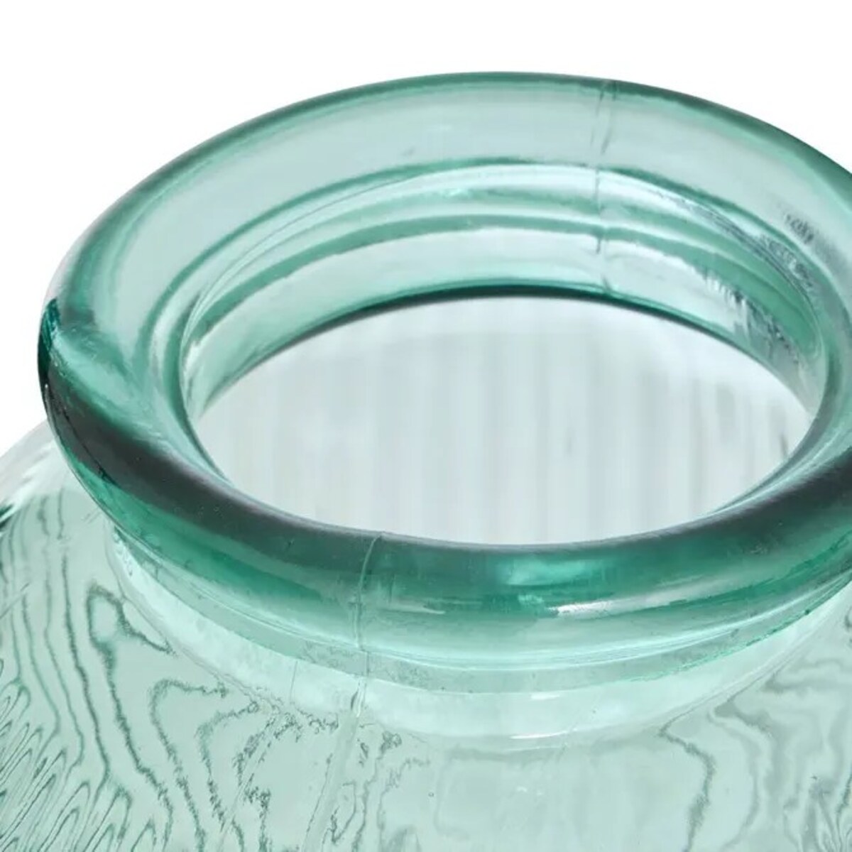 Wazon szklany, prążkowany Luz, 72 cm, miętowy