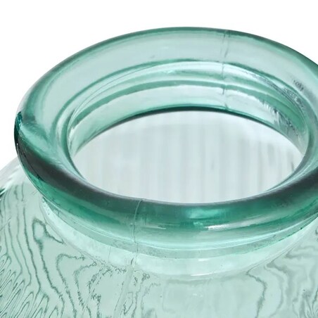 Wazon szklany, prążkowany Luz, 72 cm, miętowy