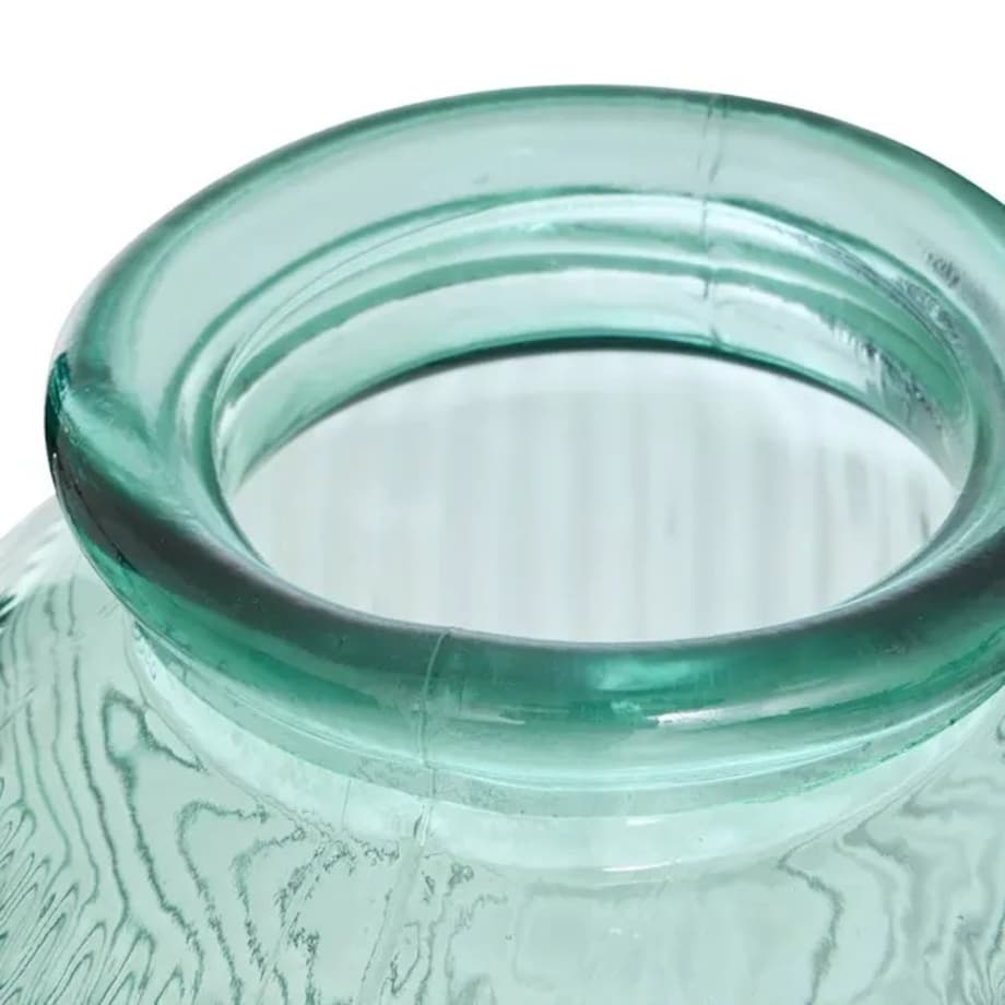 Wazon szklany, prążkowany Luz, 72 cm, miętowy