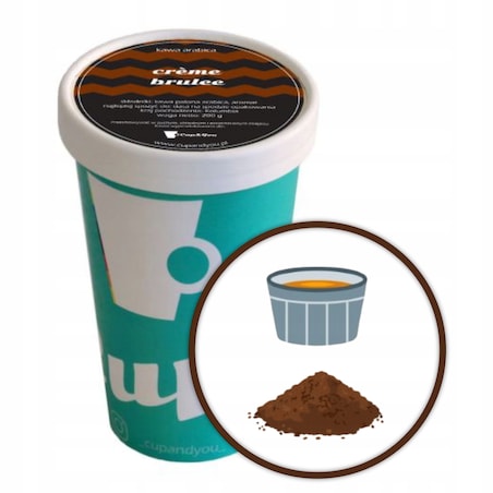 Kawa aromatyzowana smakowa CREMEE BRULEE mielona EKO KUBEK Cup&You 200g