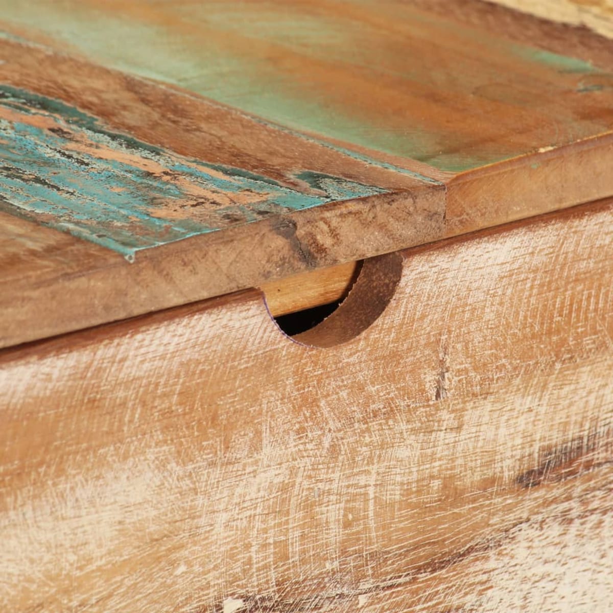 vidaXL Toaletka z lustrem, 112x45x76 cm, lite drewno z odzysku