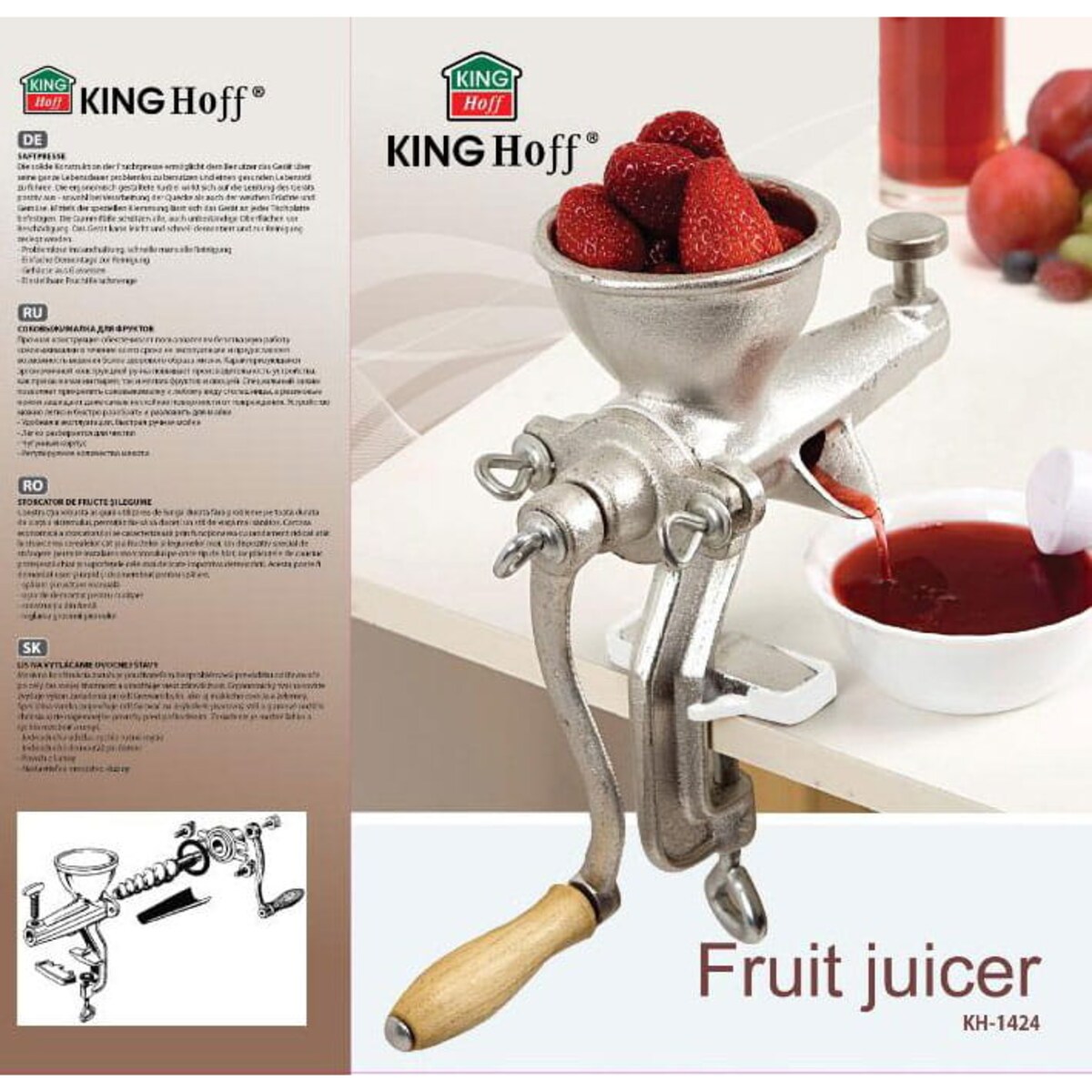 Wyciskarka żeliwna do soków i warzyw KINGHOFF
