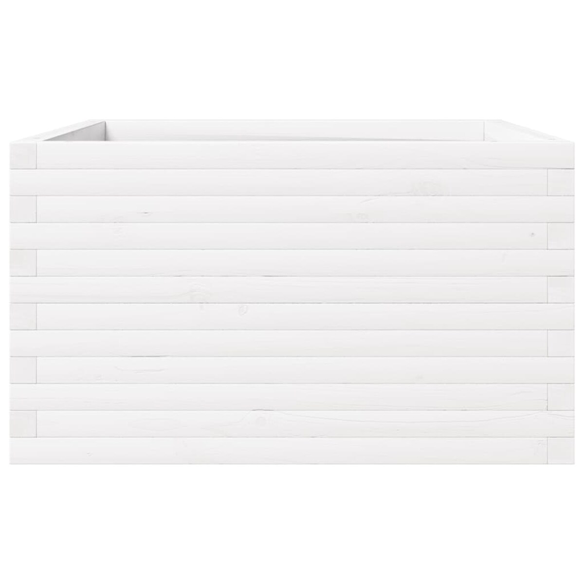 vidaXL Donica ogrodowa, biała, 80x80x46 cm, lite drewno sosnowe