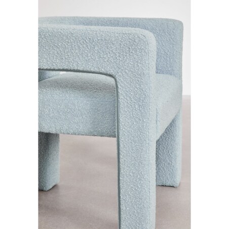 Krzesło do jadalni podłokietnikami, bouclé, błękitne Liara