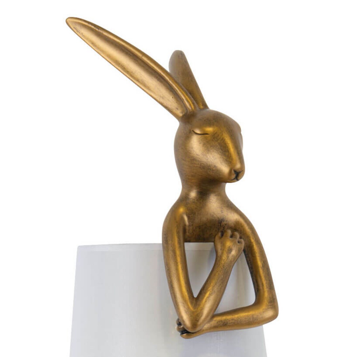 Lampka stojąca na szafkę Haas TL0107-M Yaskr królik biały złoty