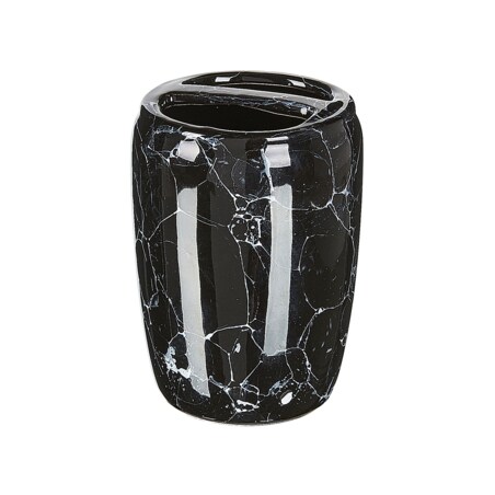 6-częściowy zestaw akcesoriów łazienkowych ceramiczny czarny PALMILLA