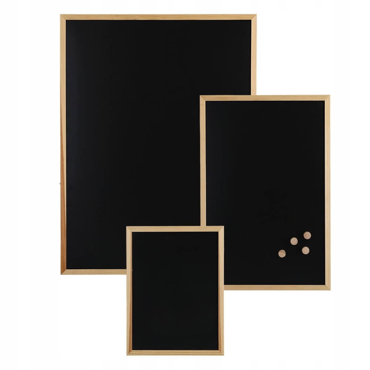 Tablica Kredowa magnetyczna na Notatki Czarna z Ramką Drewnianą 40 x 30