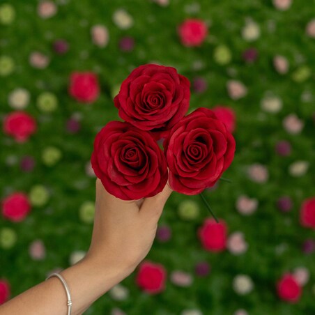 KWIATY MYDLANE DUŻA RÓŻA bukietu dekoracja PREZENT UPOMINEK KOBIET vintage