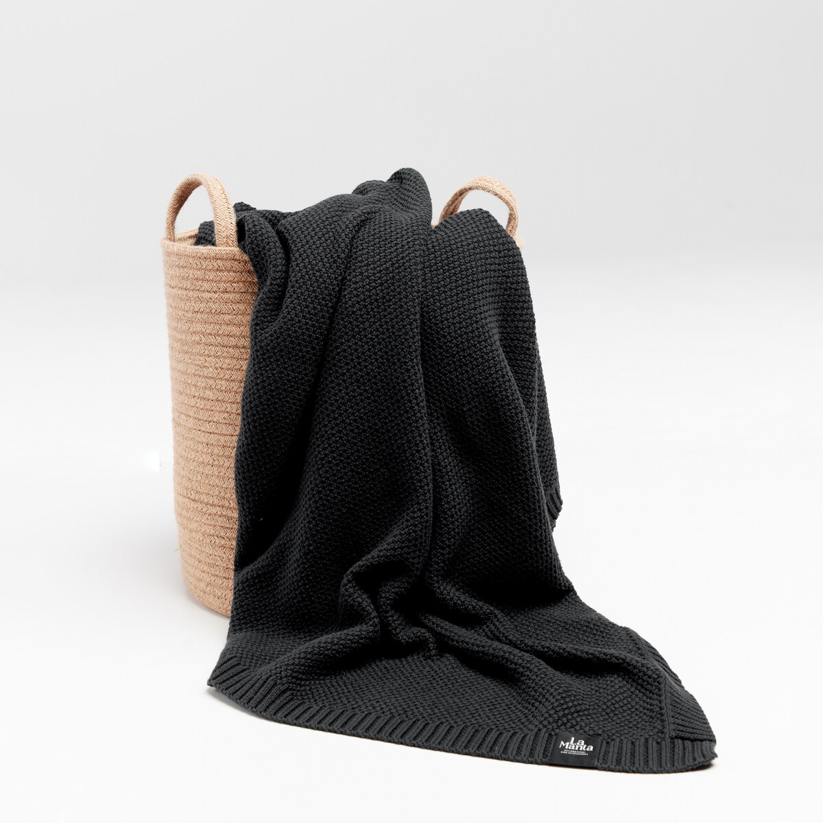 Pled pleciony grafitowy, 130 x 160 cm, La Manta