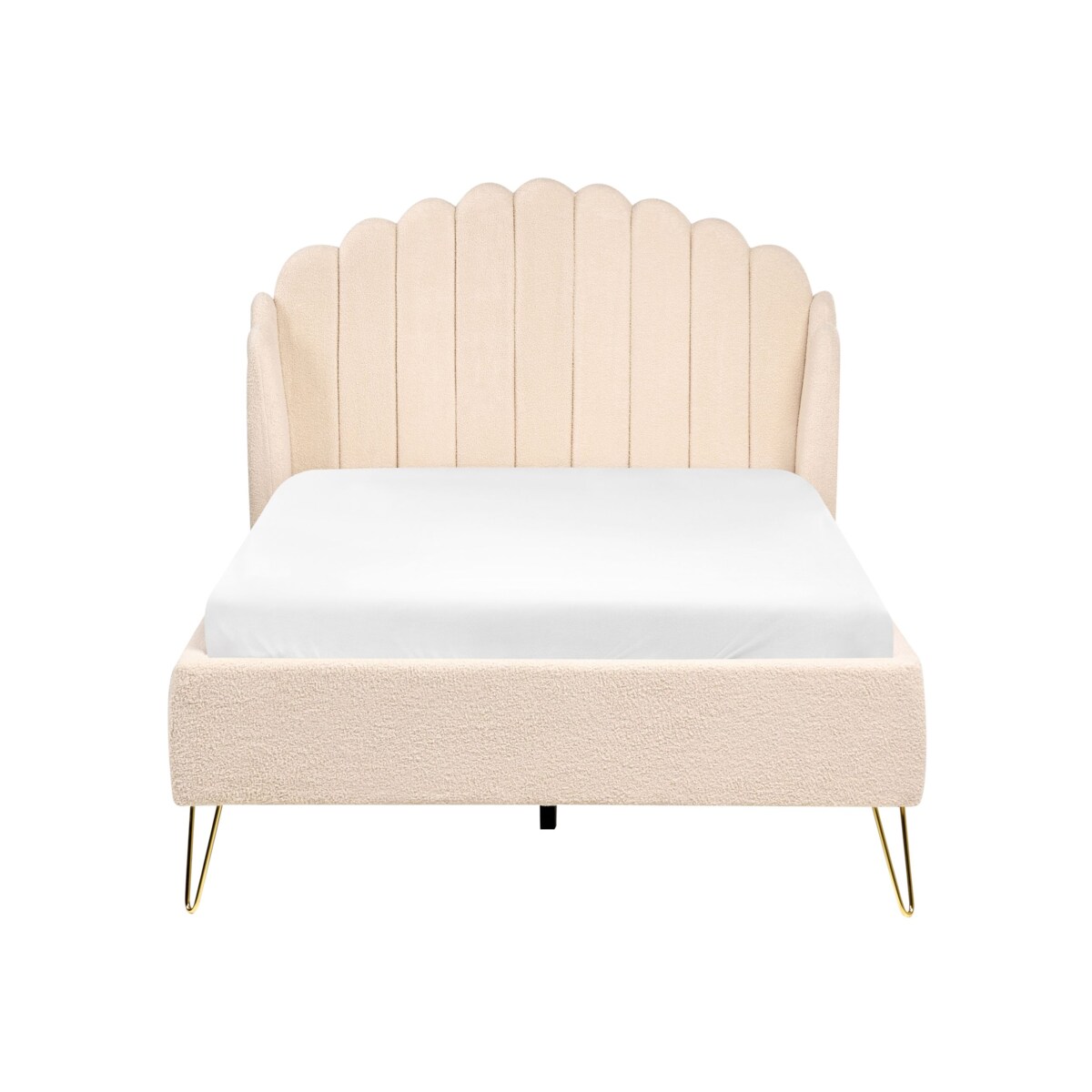 Łóżko Boucle AMBILLOU 120 x 200 cm Beżowy