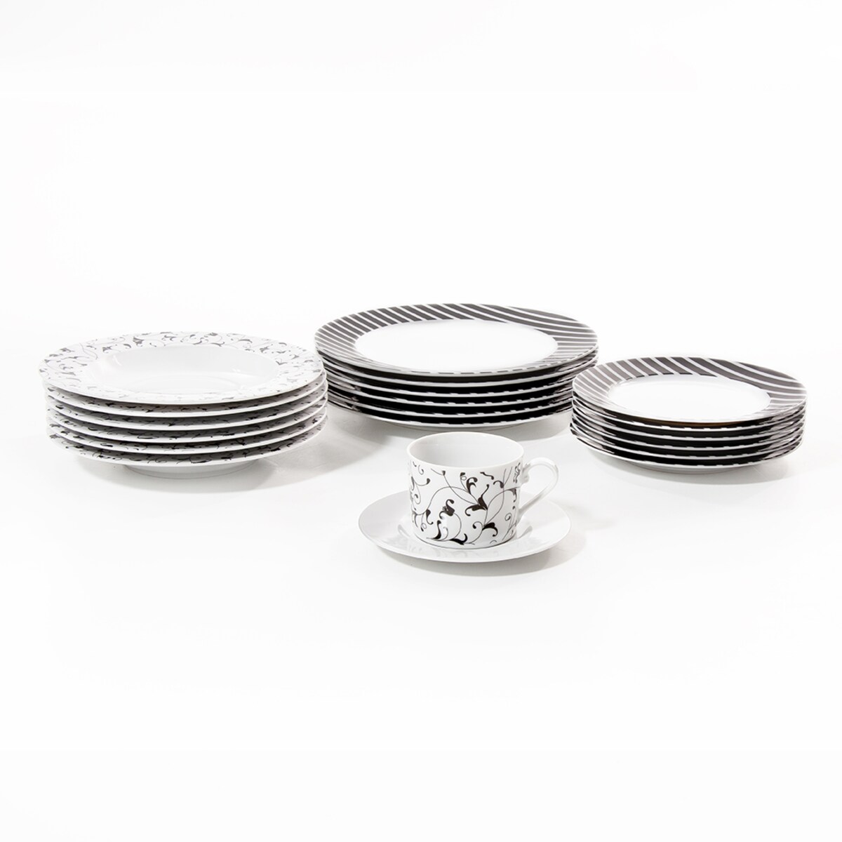Zestaw obiadowo-kawowy dla 6 osób 30 el. Cosmopolitan Oriental Czarny G141