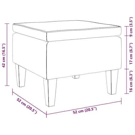 vidaXL Podnóżek z drewnianymi nóżkami, czarny, obity aksamitem
