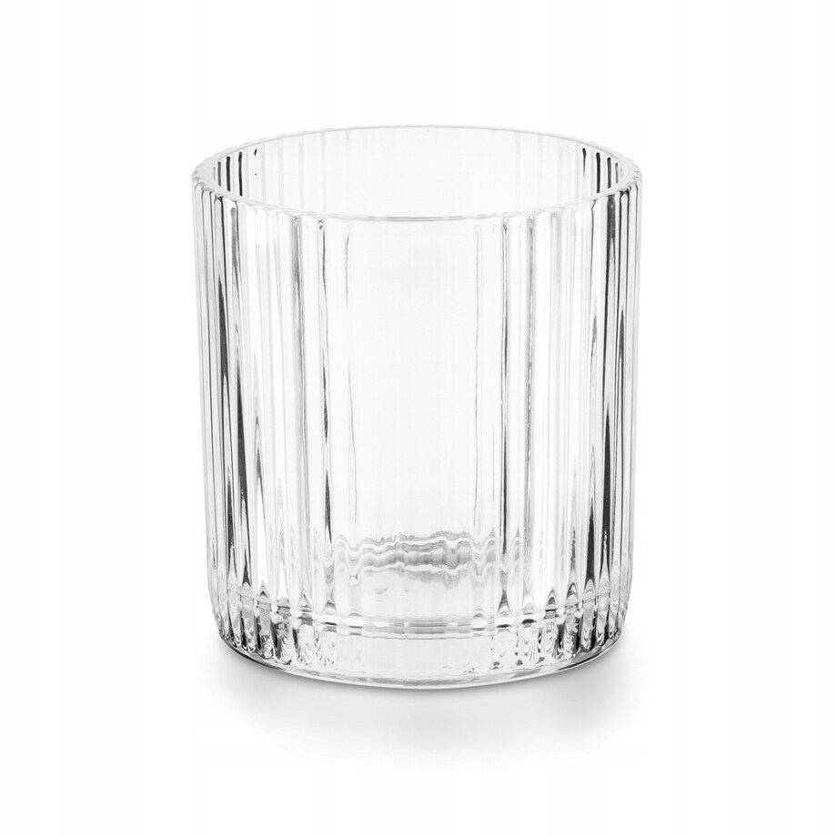 6X SZKLANKI LITERATKI niskie W PRĄŻKI na whisky alkohol napoje soki 320ml