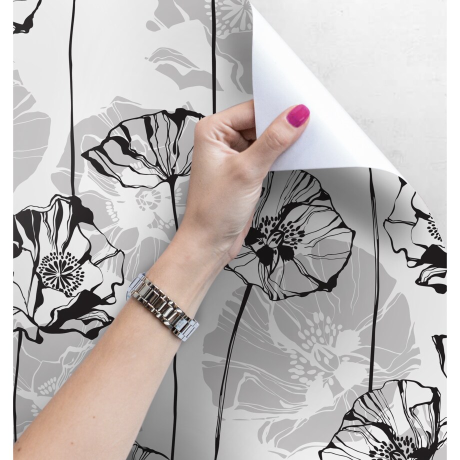 Tapeta Czarno-białe maki, 416x254cm