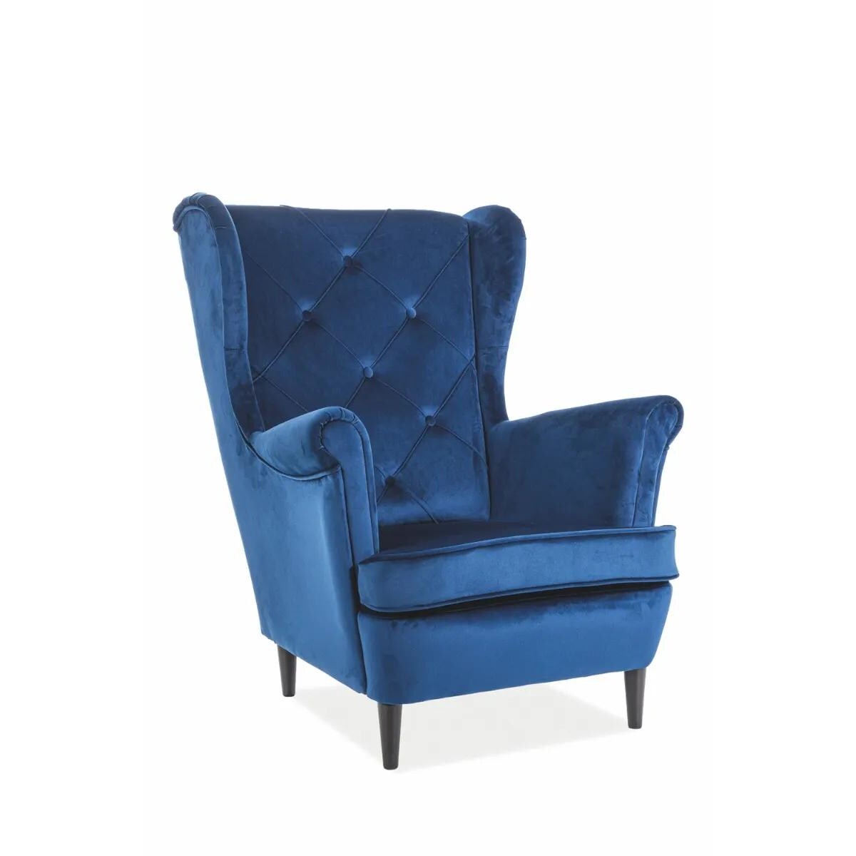 Fotel uszak LADY VELVET granatowy